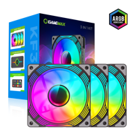 PC Case Fan GAMEMAX KF300 BK, 3xARGB Fan Kit, 120mm, 31.21dB, 800-1600RPM, Remote+ Hub, Black