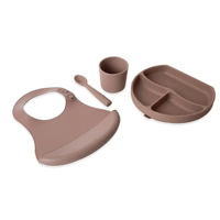 Посуда для кормления BabyJem 728 Set diversificare din silicon Latte, 4 piese
