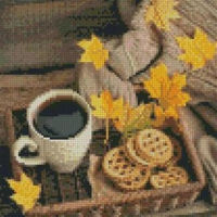 Tablou pe numere Strateg CA-0029 Алмазная мозайка Кофе с печеньем 30x30