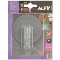 Accesoriu pentru baie MSV 40996 Крючки самоклеющиеся 2шт круг 8cm, св-сер, пластик