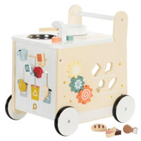 Игрушечная кухня и посуда Premaman PJQKDC-CCC-UNQ Bucatarie-carucior din lemn cu activitati Cook & Recycle