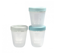 Set 3 recipiente silicon Beaba 200 ml (3 piese) - Jungle