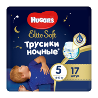 Scutece-chiloţel Huggies Elite Soft Overnight 5 (12-17 kg), 17 buc.