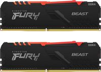 16GB DDR4-3600MHz  Kingston FURY Beast RGB (Kit of 2x8GB) (KF436C17BBAK2/16), CL17, 1.35V, Black