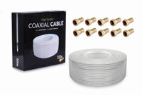 RG6 COAXIAL 50M AX2S-48 + 10 PCS F GOLD PLUG