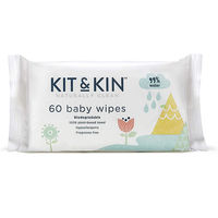 Биоразлагаемые гипоаллергенные влажные салфетки Kit & Kin 60 шт