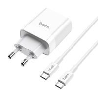 Зарядное устройство Hoco C80A 20W Rapido + Кабель Type-C to Type-C (PD + QC3.0) [White]