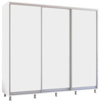 Шкаф Mobildor-Lux Aron uși glisante din PAL (240x60x200H cm) Alb Brilliant