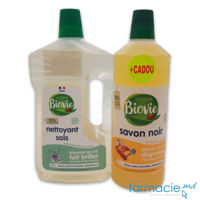 Biovie Solutie curatarea podelei Menta 1L + Biovie Sapun lichid menajer cu ulei de In BIO 1L (-50%)