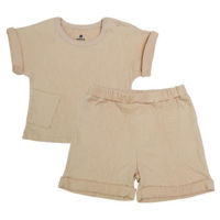 Детская одежда Minikin 25062086 Naturelle Комплект футболка и шорты р-р86, бежевый, унисекс