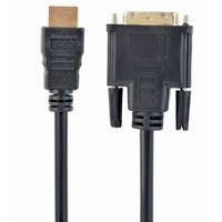 Cable HDMI to DVI  0.5m Cablexpert, male-male, GOLD, 18+1pin single-link, CC-HDMI-DVI-0.5M