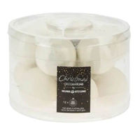 Decor de Crăciun și Anul Nou Promstore 27484 Set globuri din sticla 12x50mm, cilindru, albe