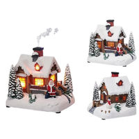 Decor de Crăciun și Anul Nou Promstore 12831 Suvenir LED de Crăciun Casă, 16x14x15cm
