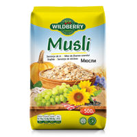 Musli (seminţe de in, miez de floarea soarelui,  stafide, seminţe de dovleac), 500g