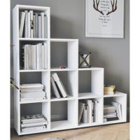 Офисный стеллаж Nex Home Лестница, 10 отделений 138x29x140 см, белая (15-13-01)
