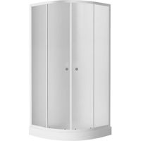 Cabină de duș MPN 800X800X1940, cada joasa, forma rotunda., sticla fumurie