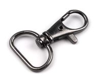 Metal swivel eye snap hook, 18 mm / black nickel