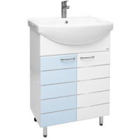 Шкаф под умывальник Mashtab 11651 Modern cu 2 usi 60cm Alb-Albastru
