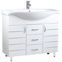 Шкаф под умывальник Mashtab 11636 Modern cu 3 sertare 90cm Alb
