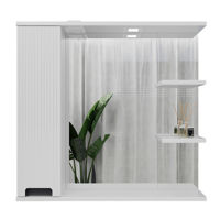 Зеркало для ванной Bayro Positano 800x750 левый белый мат