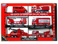 Set masini de pompieri 6buc, 16cm, metal