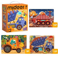Головоломка Mideer MD1476 Puzzle Dinozauri - echipamente de construcție (nivelul 2)