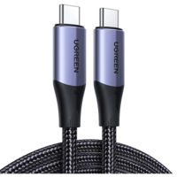 Кабель для моб. устройства Ugreen 80150 Type-C 3.1 to Type-C 3.1 Gen2, 5A/100W, 1M, Thunderbolt 3 Aluminum, US355, Black