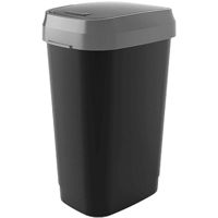 Урна для мусора KIS 49327 Dual Swing с плавающей крышкой 50l, H62cm, черное