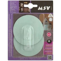 Аксессуар для ванной MSV 41004 Крючки самоклеющиеся 2шт круг 8cm, зелeн, пластик