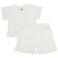 Детская одежда Minikin 25062092 Naturelle Комплект футболка и шорты р-р92, молочный, унисекс