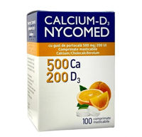 Calciu-D3 Nycomed comp.masticab.500mg+200UI N 100 portocala