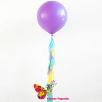 Big Ballon violet cu demisiunea mare cu ghirlandă tassel