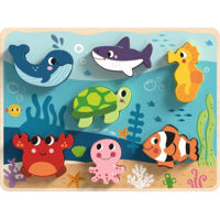 Головоломка Tooky Toy R25 / 9 8 (74503) деревянная с морскими обитателями TK265