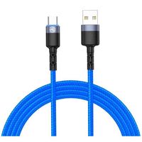 Кабель для моб. устройства Tellur TLL155344 Cable USB - Type-C, cu LED, 3A, 1.2m, Blue