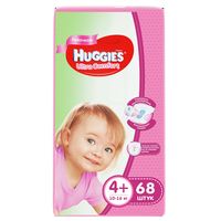 Подгузники для девочек Huggies Ultra Comfort 4+ (10-16 кг), 68 шт.