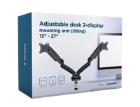 Table/desk 2-display mounting arm Gembird (rotate,tilt,swivel),17”-32”,up to 9 kg,VESA:75x75,100x100