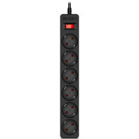 Фильтр электрический Sven SF-06E, 6 Sockets, Children protection, Non-Flammable, 1.8m, Black