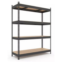 Cтеллаж складской Nex Home Raft metalic Titan 1800x1200x400mm, 4 polite MDF, Antracit