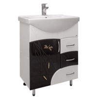 Шкаф под умывальник Mashtab 11654 Stuff cu 3 sertare 75cm Alb-Negru