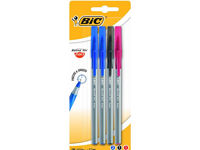 Набор ручек шариковых BIC Round Stic Exact 4шт(2-синий,1-черный,1-красный)