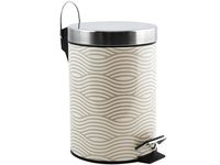 Cos pentru gunoi cu pedala 3l Wave valuri bej, inox