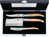 Набор ножей Laguiole Luxury Line 3 Cheese Knives Olive set 3 buc. in cutie lemn
