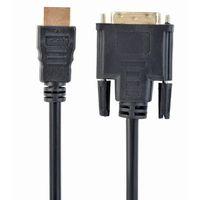 Cable HDMI to DVI  1.8m Cablexpert, male-male, GOLD, 18+1pin single-link, CC-HDMI-DVI-6