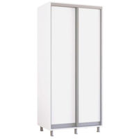 Dulap Mobildor-Lux Aron-S uși glisante din PAL (100x60x220H cm) Alb Brilliant