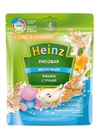 Каша Heinz Омега3 рисовая с молоком и грушей, с 4месяцев, 200г