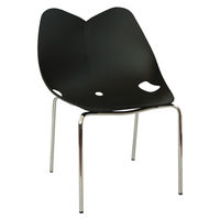 купить Пластиковый стул хромированные стальные ножки, 600x650x900 мм, черный в Кишинёве