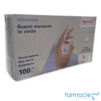 Manusi nesterile vinil SENSIVINIL fara talc hipoalergice Small Bericah