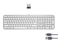 Wireless Keyboard Logitech MX Keys S, Premium typing, Palm Rest, Backlight, 2.4/BT, EN, Pale Gray