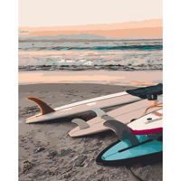 Tablou pe numere Strateg R16 /25 (GS630)(45698) Pregătire pentru surfing, 40x50 cm