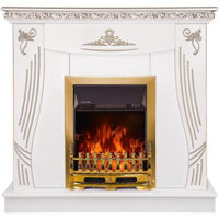 Șemineu electric ArtFlame Napoli & Galileo Gold, 1035x1100x300 mm, Alb